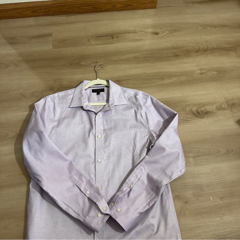 Banana Republic Men's Dress Shirt Non-Iron Burgundy Mini Checked Button Down‎ L - Picture 8 of 12